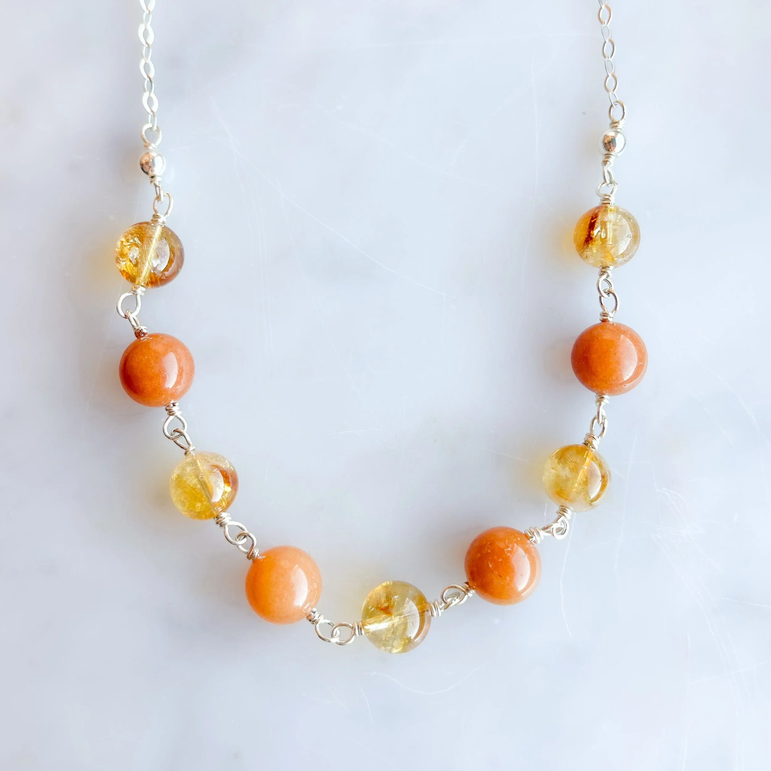 Radiant Spirit Necklace – Citrine and Red Aventurine for Joy + Vitality