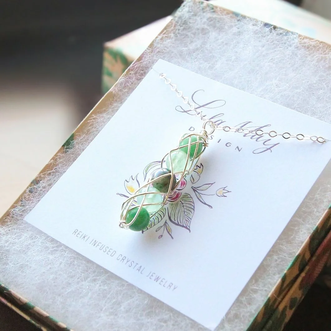 New Beginnings Spiral Necklace | Green Aventurine, Green Fluorite, and Labradorite