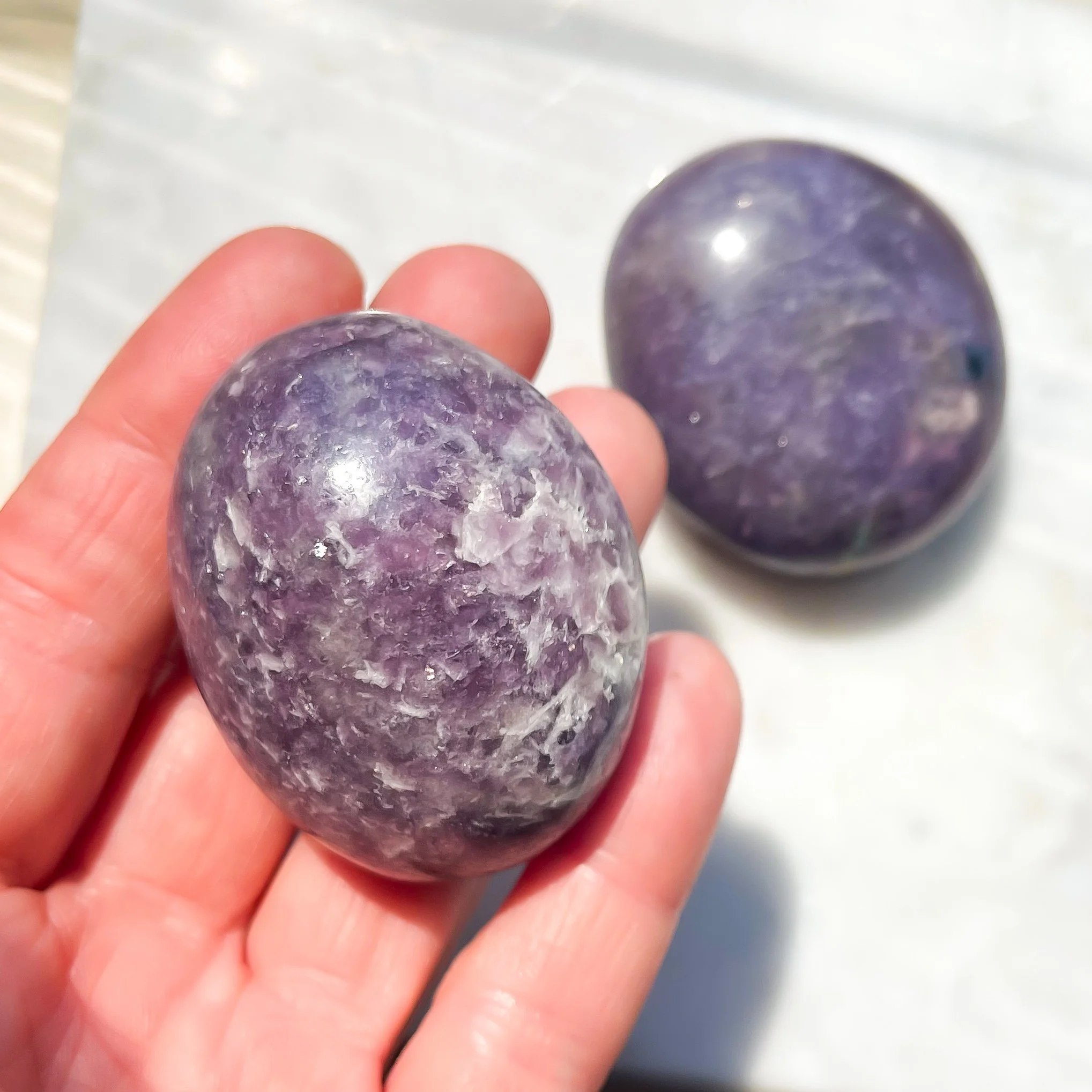 Lepidolite Palm Stone | Positive Change
