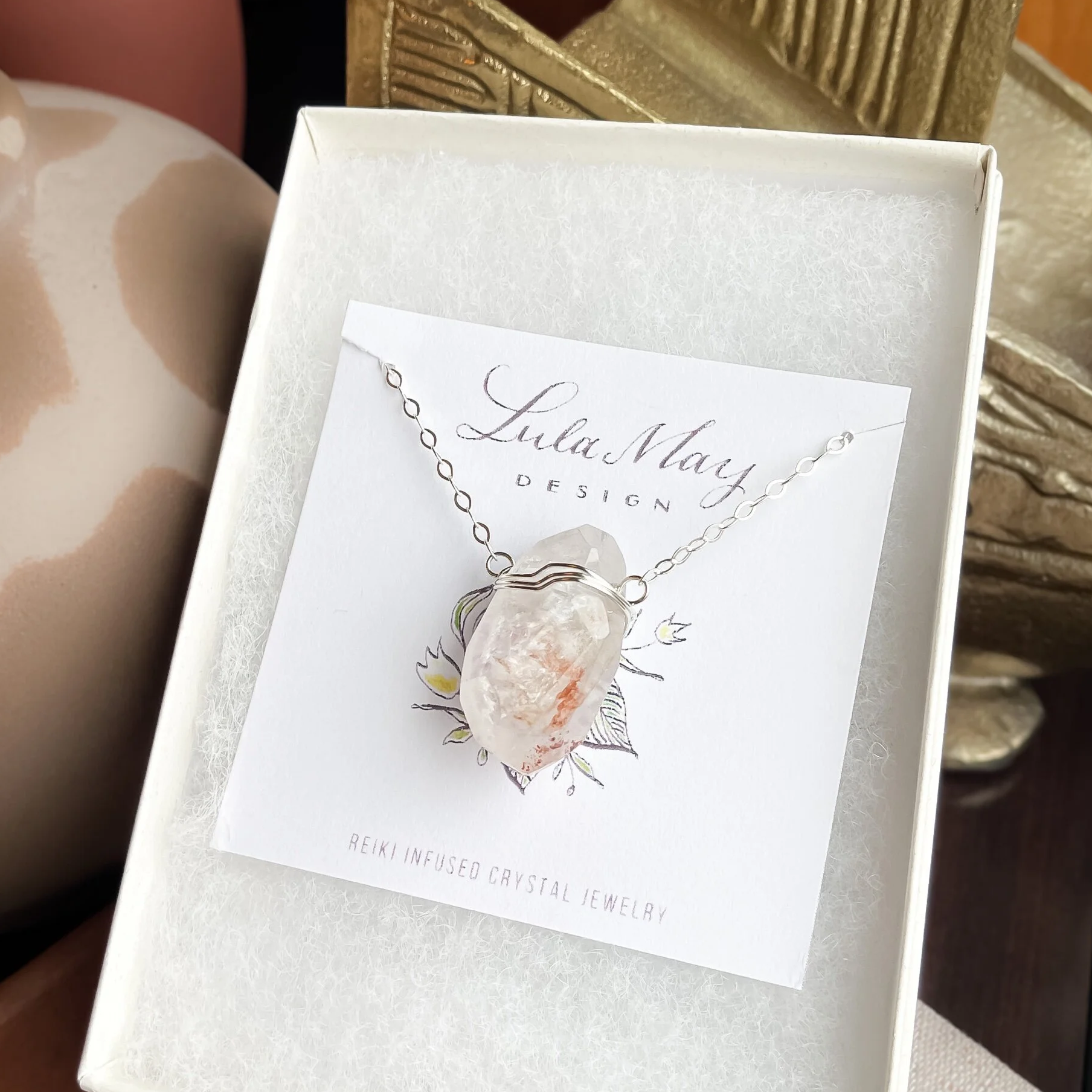 Open your Heart Lepidocrocite in Quartz Necklace