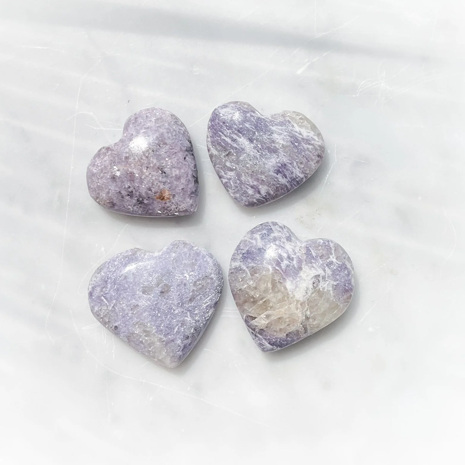 Small Lepidolite Hearts | Move Forward in Life
