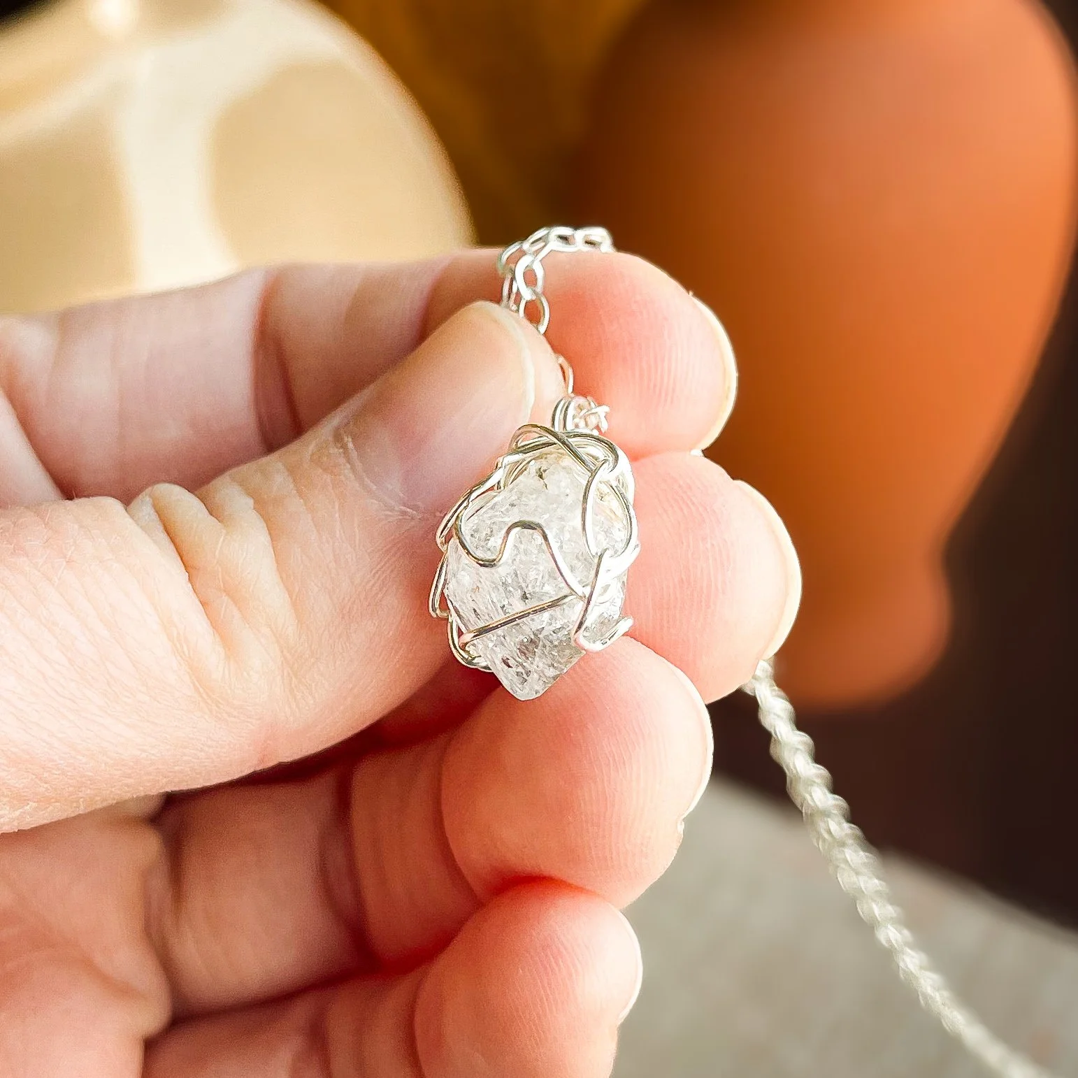 Herkimer Diamond Necklace in Sterling Silver 2.JPG