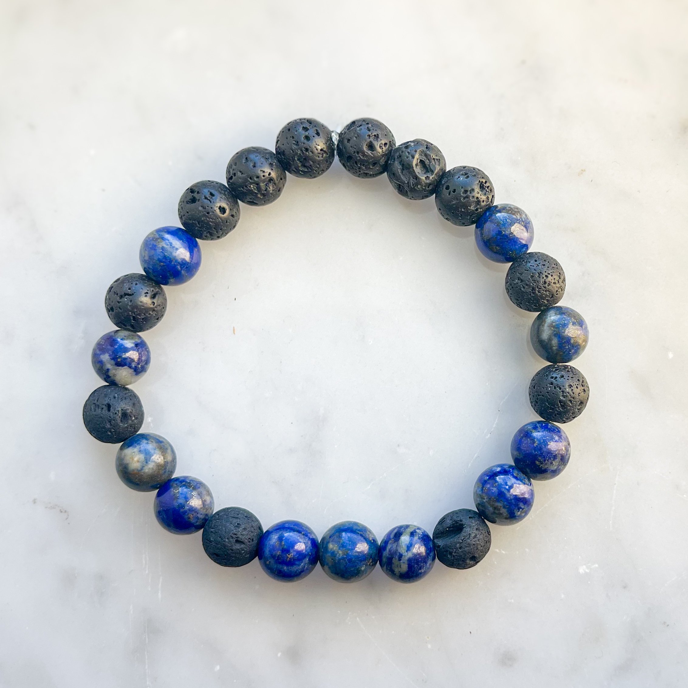 Lapis Lazuli Aromatherapy Stretch Bracelet 2.JPG