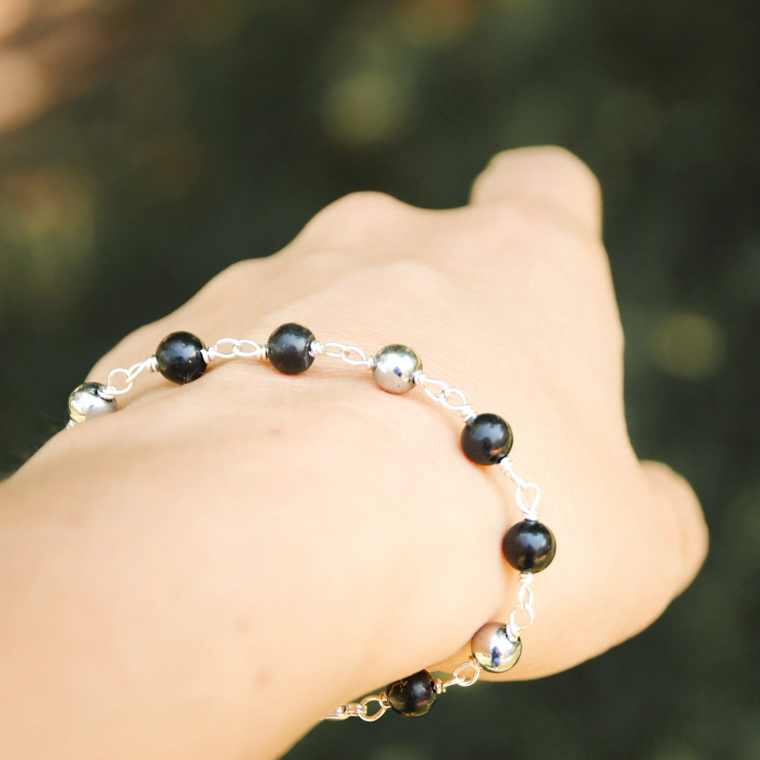 EMF Protection Bracelet | Shungite and Magnetic Hematite