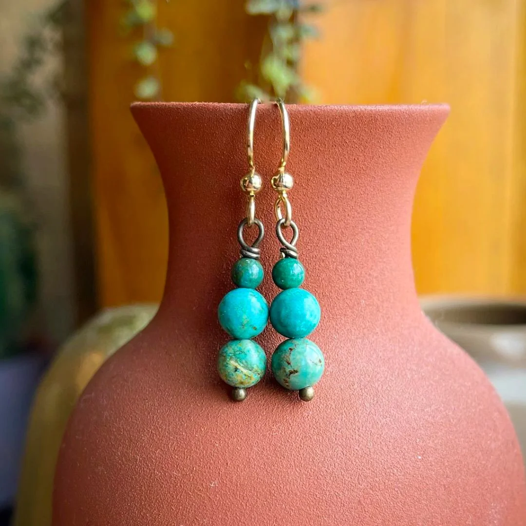Hubei Turquoise Earrings | Vitality Talisman