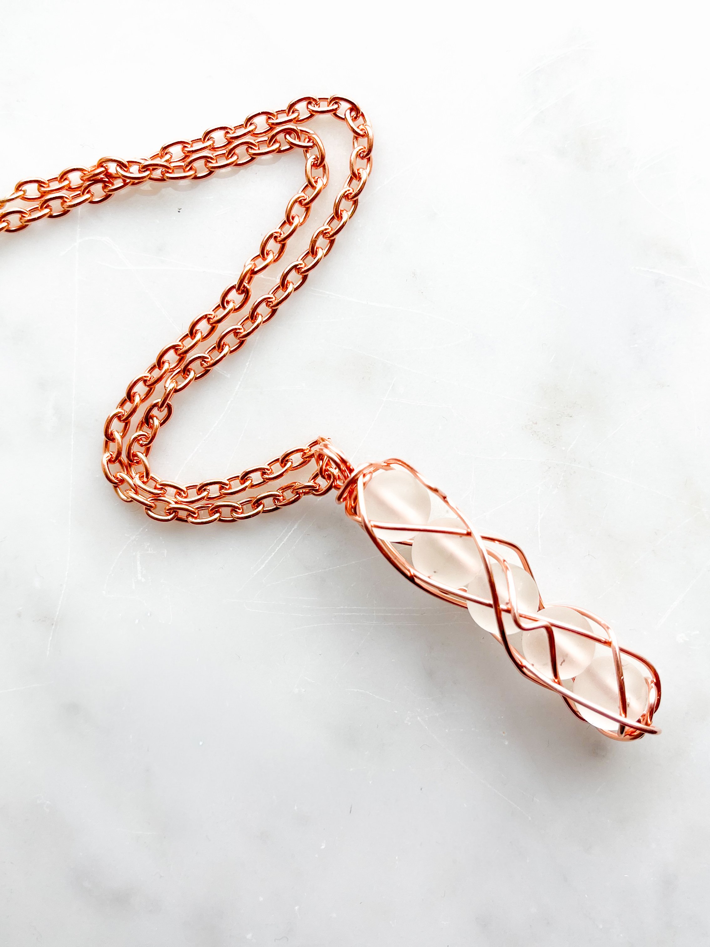 Clear Quartz Copper wire wrapped Necklace.JPG