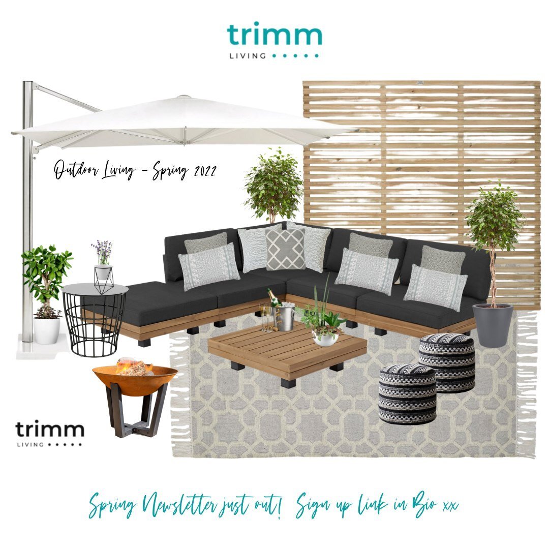 The Spring Newsletter is out and is all about planning for better weather and looking forward to outdoor living!  Sign up link in Bio if you want the scoop on patio design, outdoor heaters, and other seasonal news, inspiration and offers.⁠
⁠
#trimmli