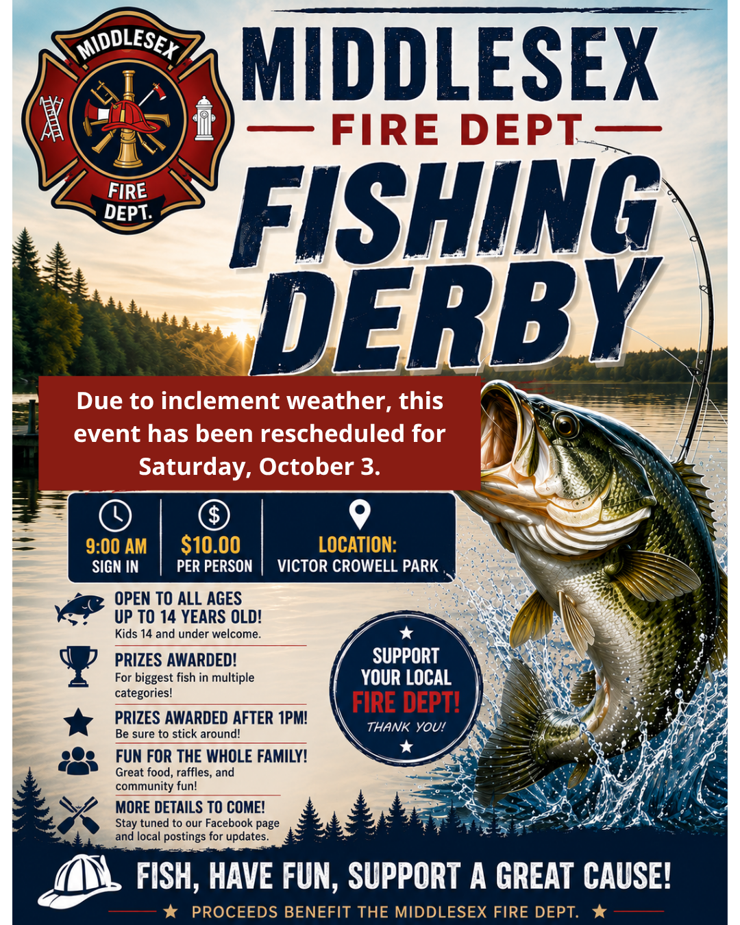 RESCHEDULED: Middlesex Fire Department Fishing Derby