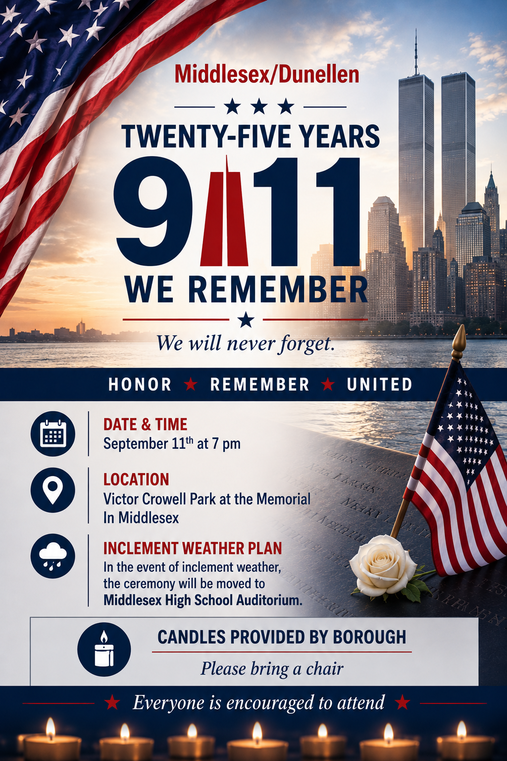 Annual September 11th Commemorative Ceremony: 25 Year Anniversary