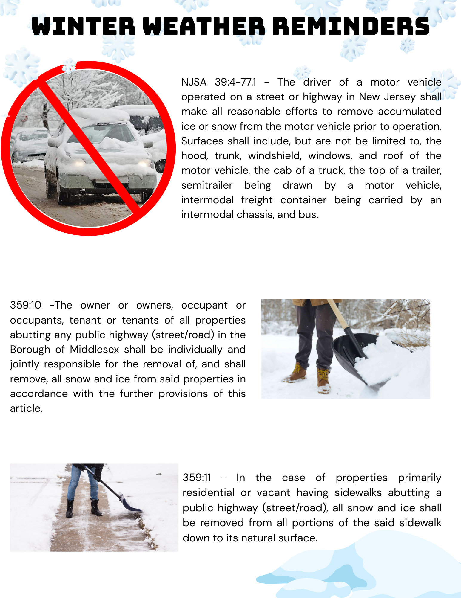 Winter Weather Reminders