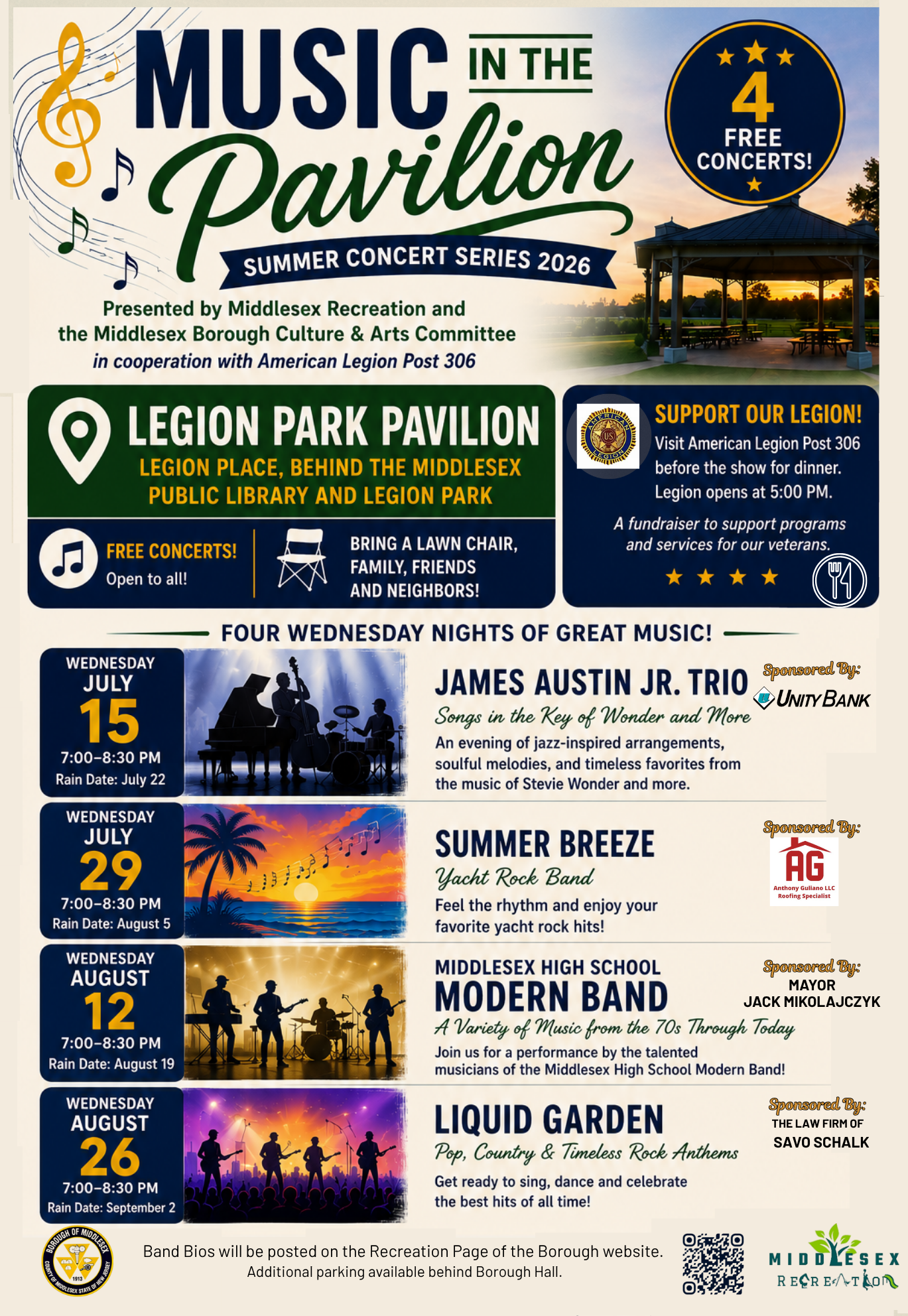 Music In The Pavilion: Summer Concert Series 2026