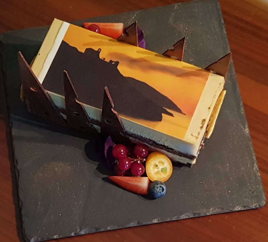 Golden Sunset, Ios on a Cake, a kind welcoming gesture from General Manager Mr Oguz Eruygun