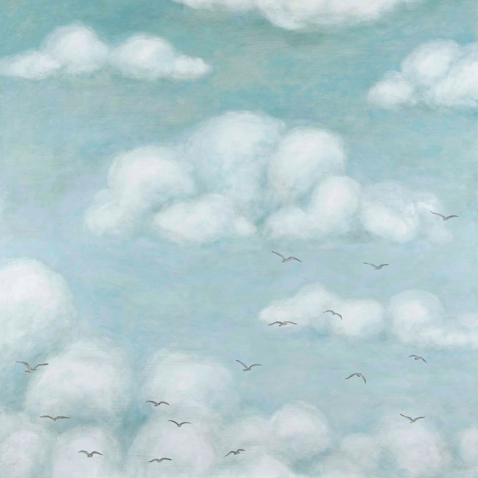 Above the Clouds, 36 x 36", Oil on Panel