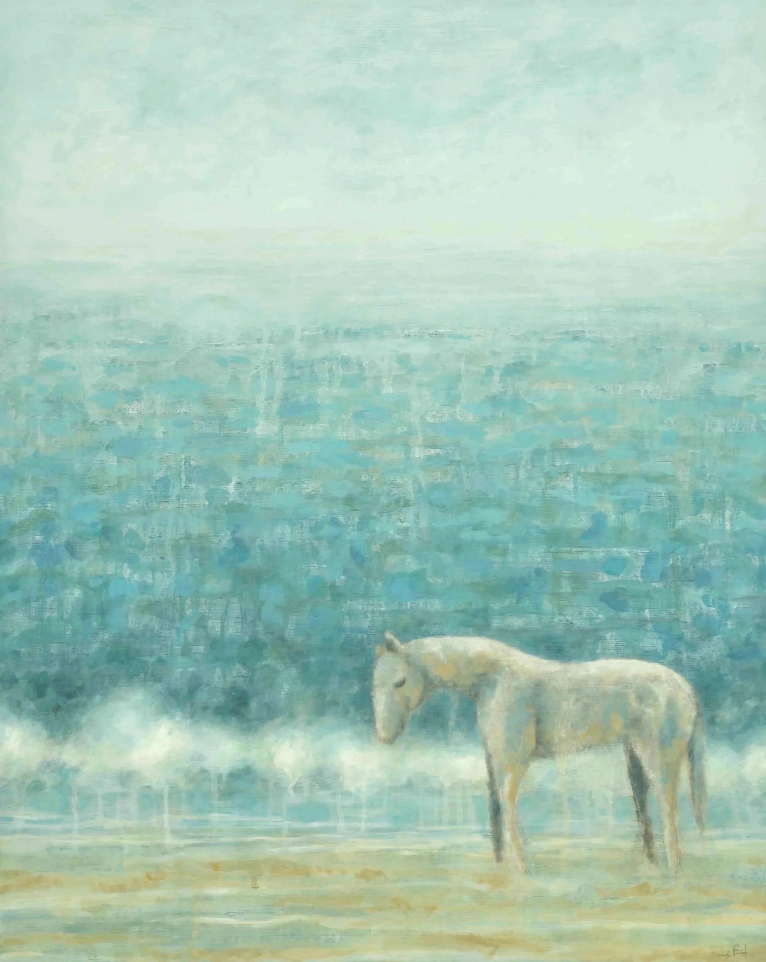 Beach Walk, 30x24" Oil on Panel