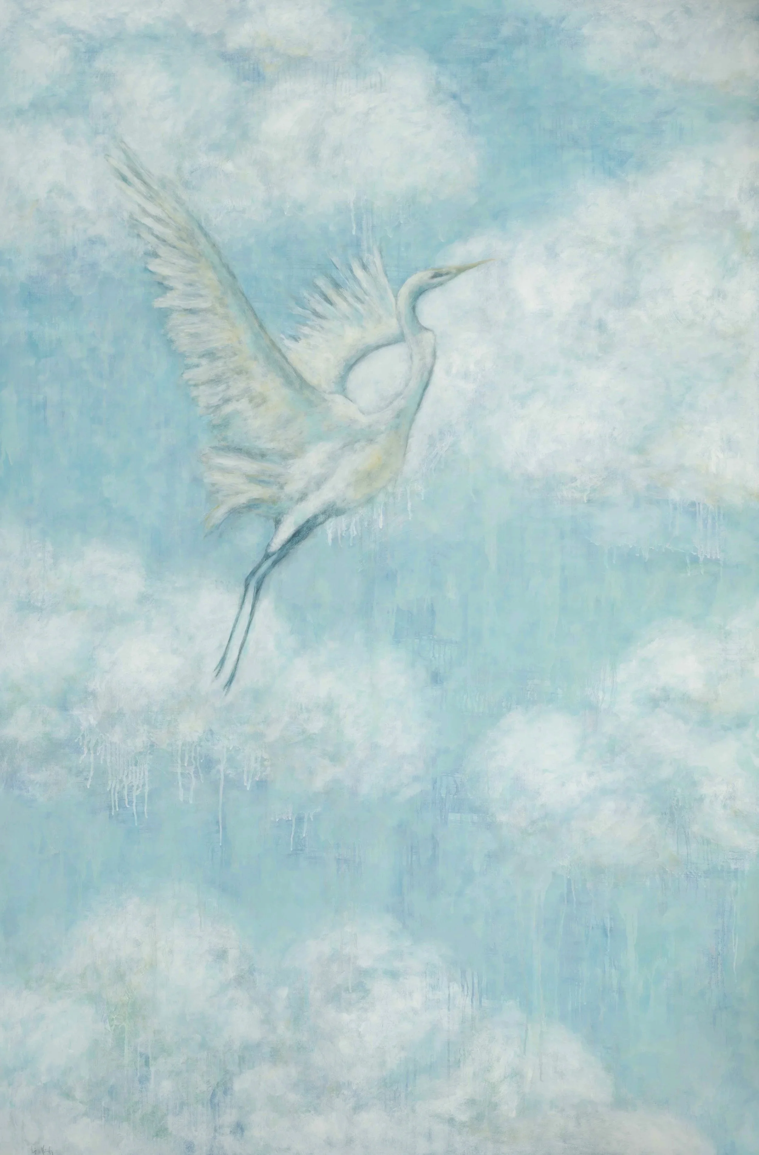 Fly Away,  55x36" Oil on Panel