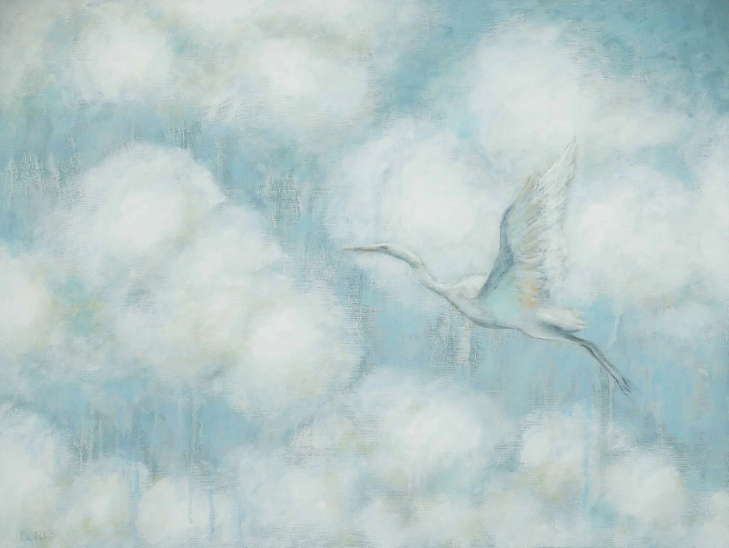 Egret, 18x24" Oil on Panel