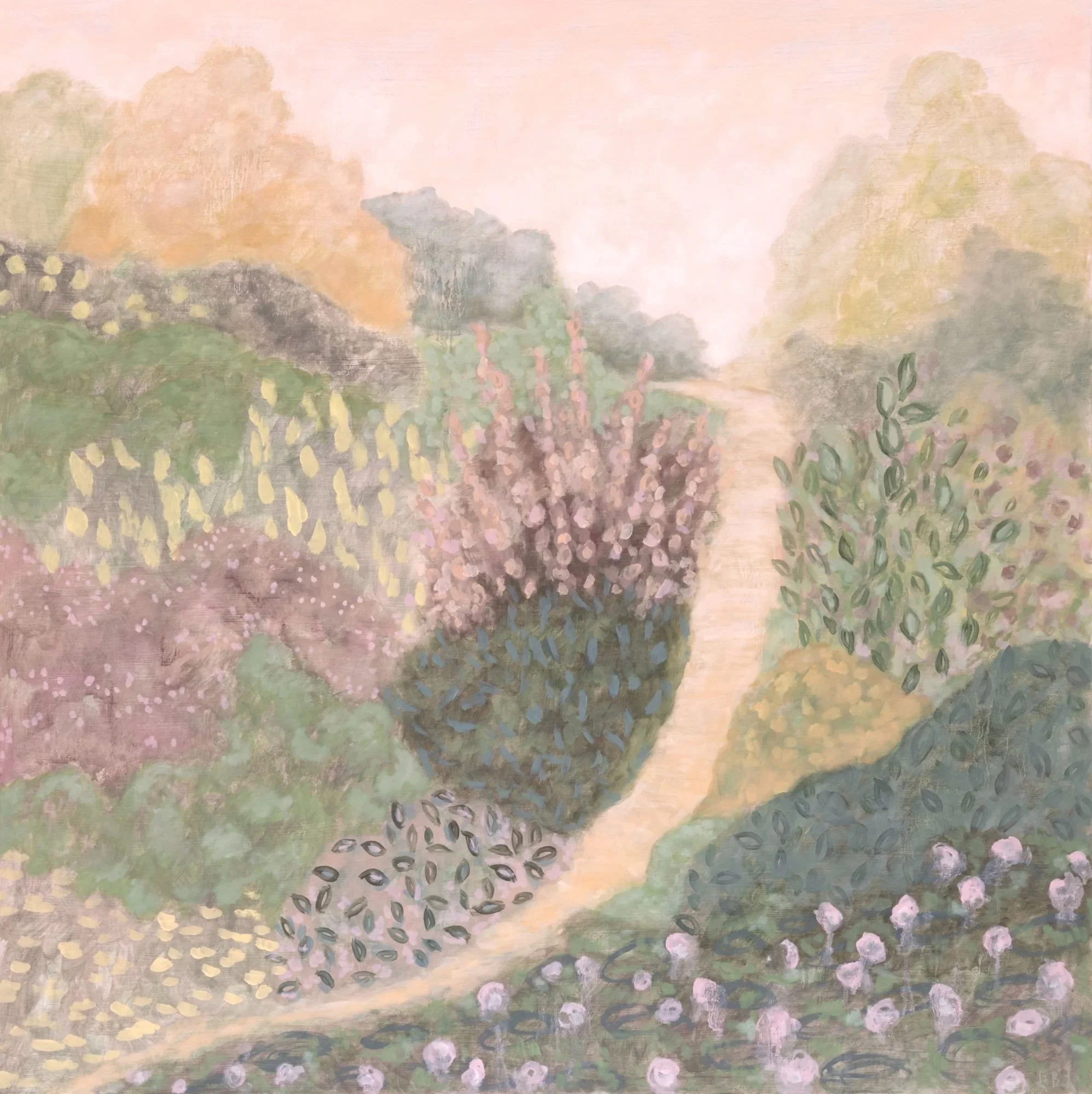 Hazel's Garden 36x36"  Oil on Panel