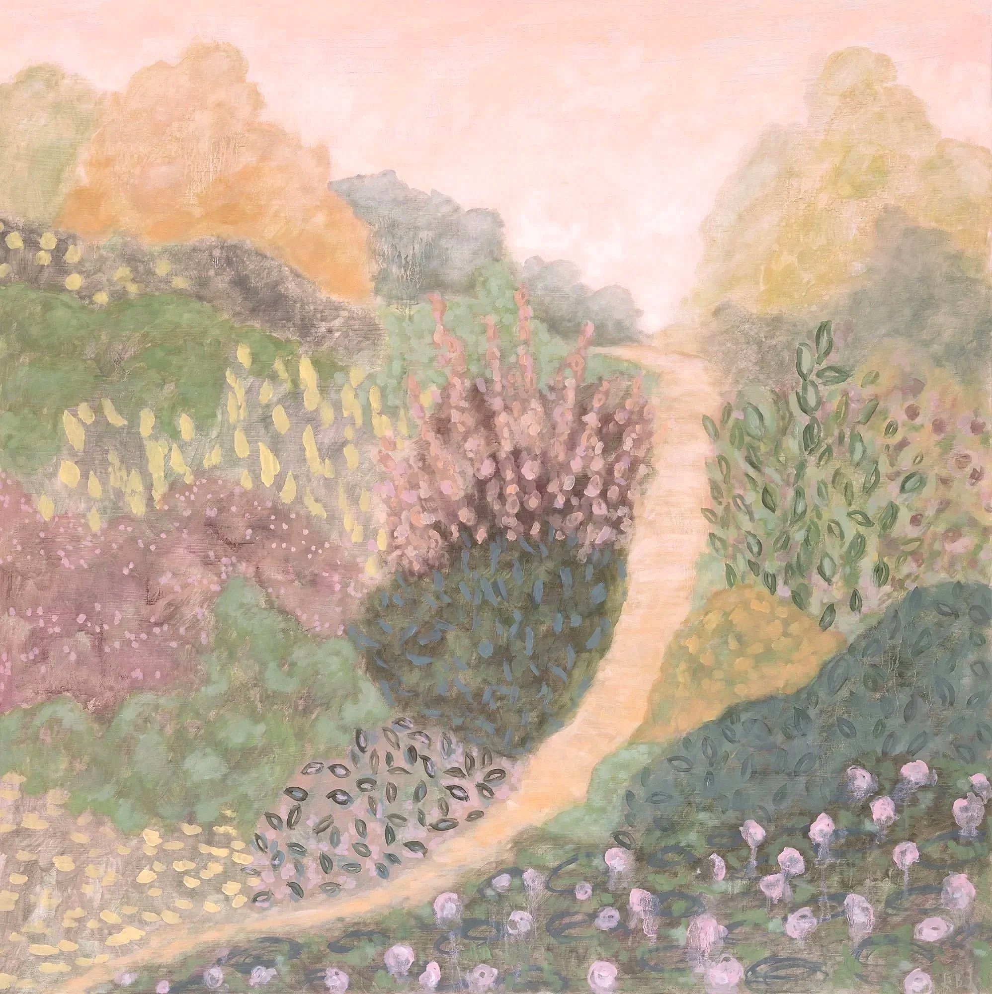 Hazel's Garden 36x36"  Oil on Panel