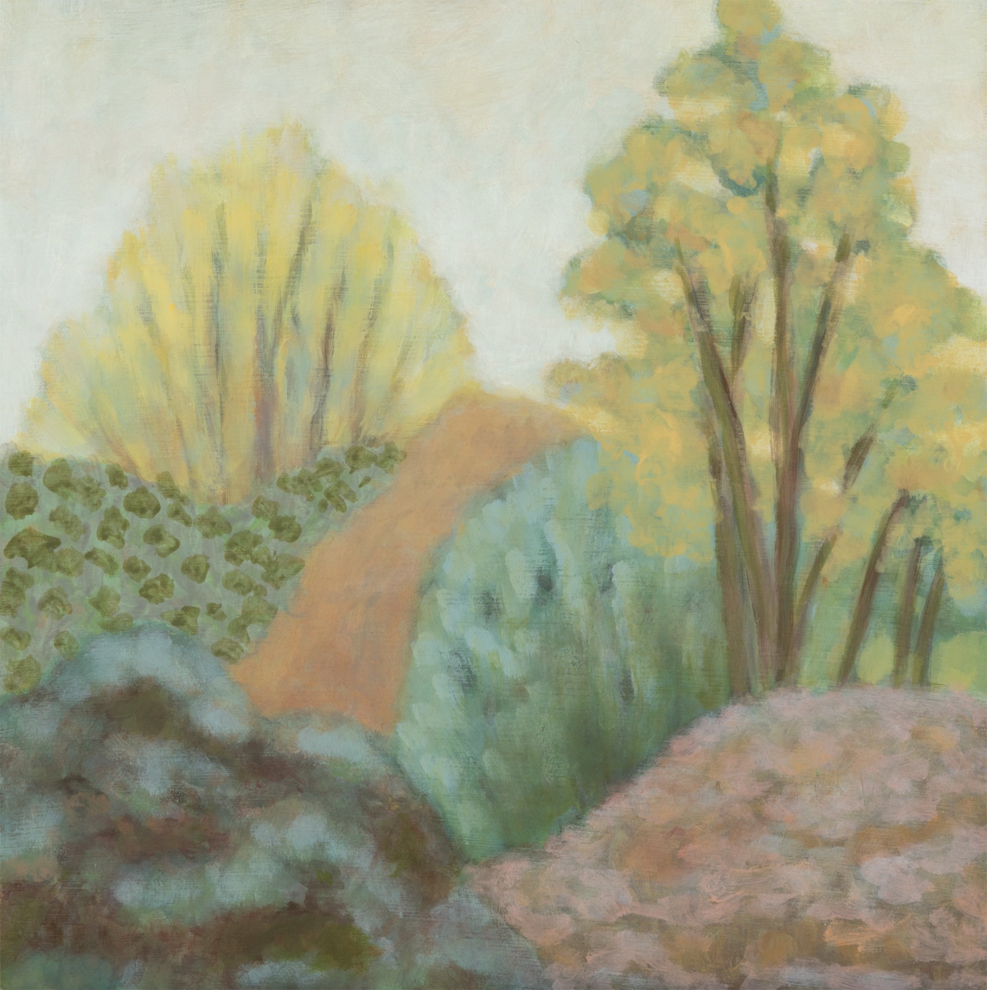 Over the Hill  8x8"  Oil on Panel
