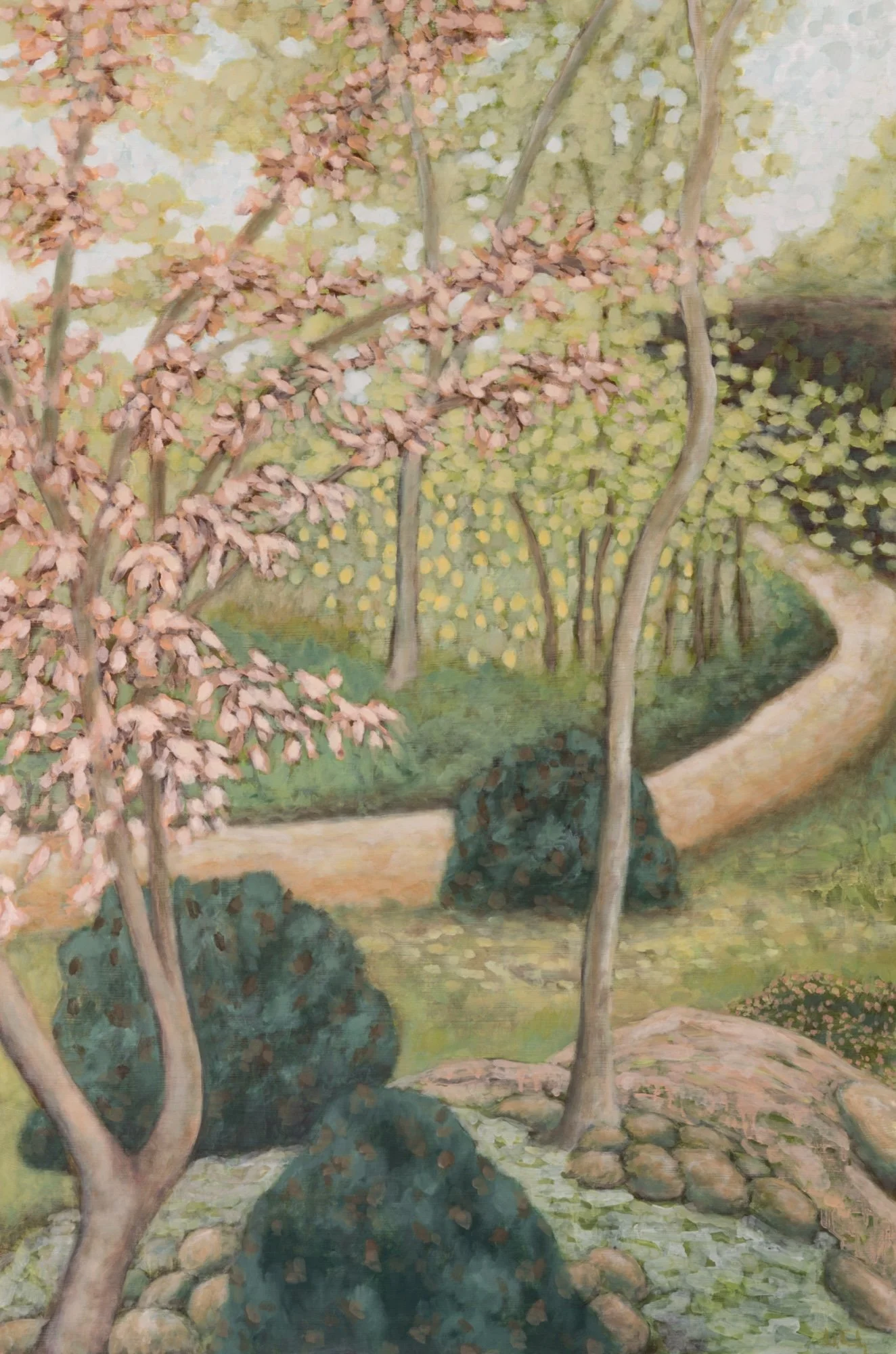 Pink Leaves 36x24"  Oil on Panel