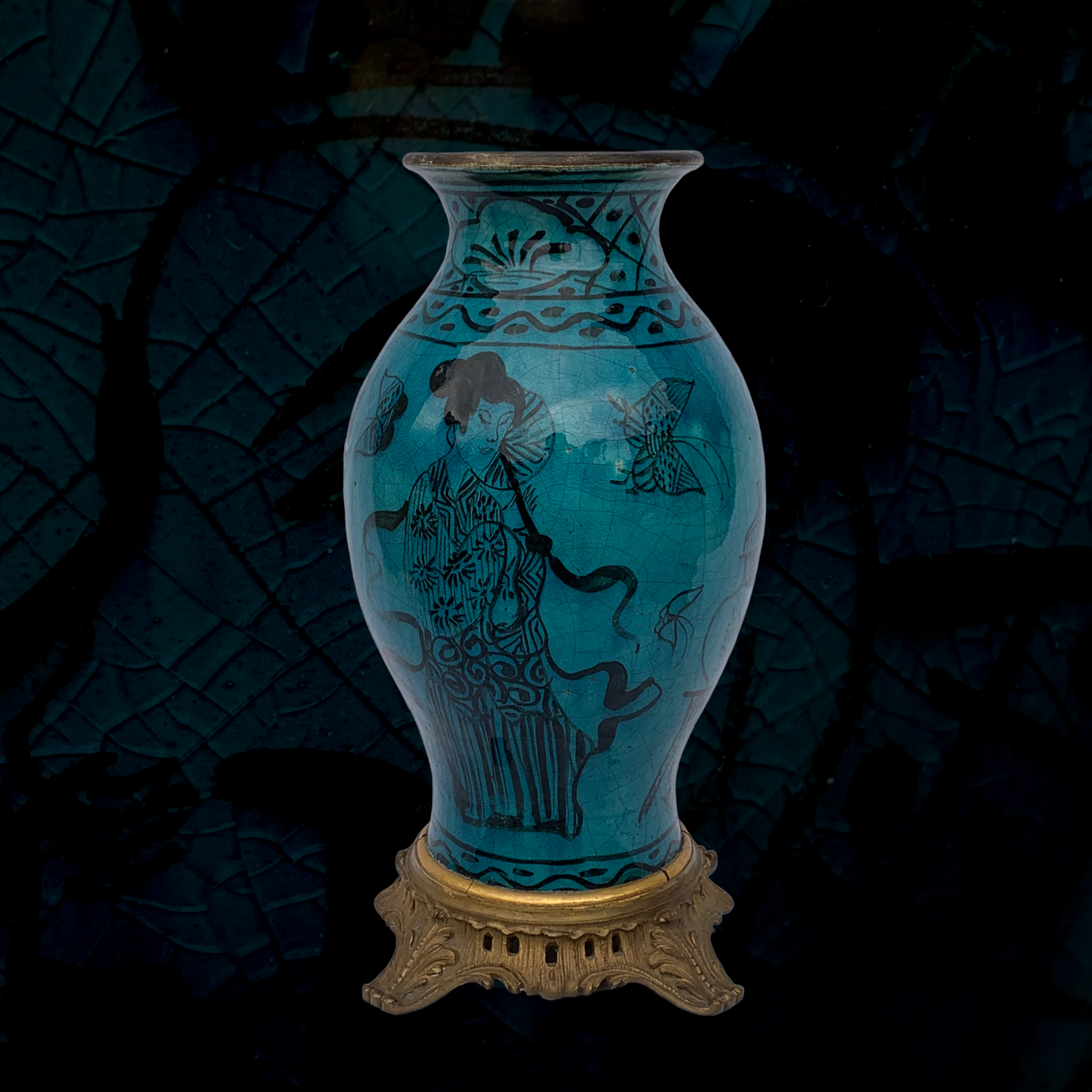 Persian turquoise vase