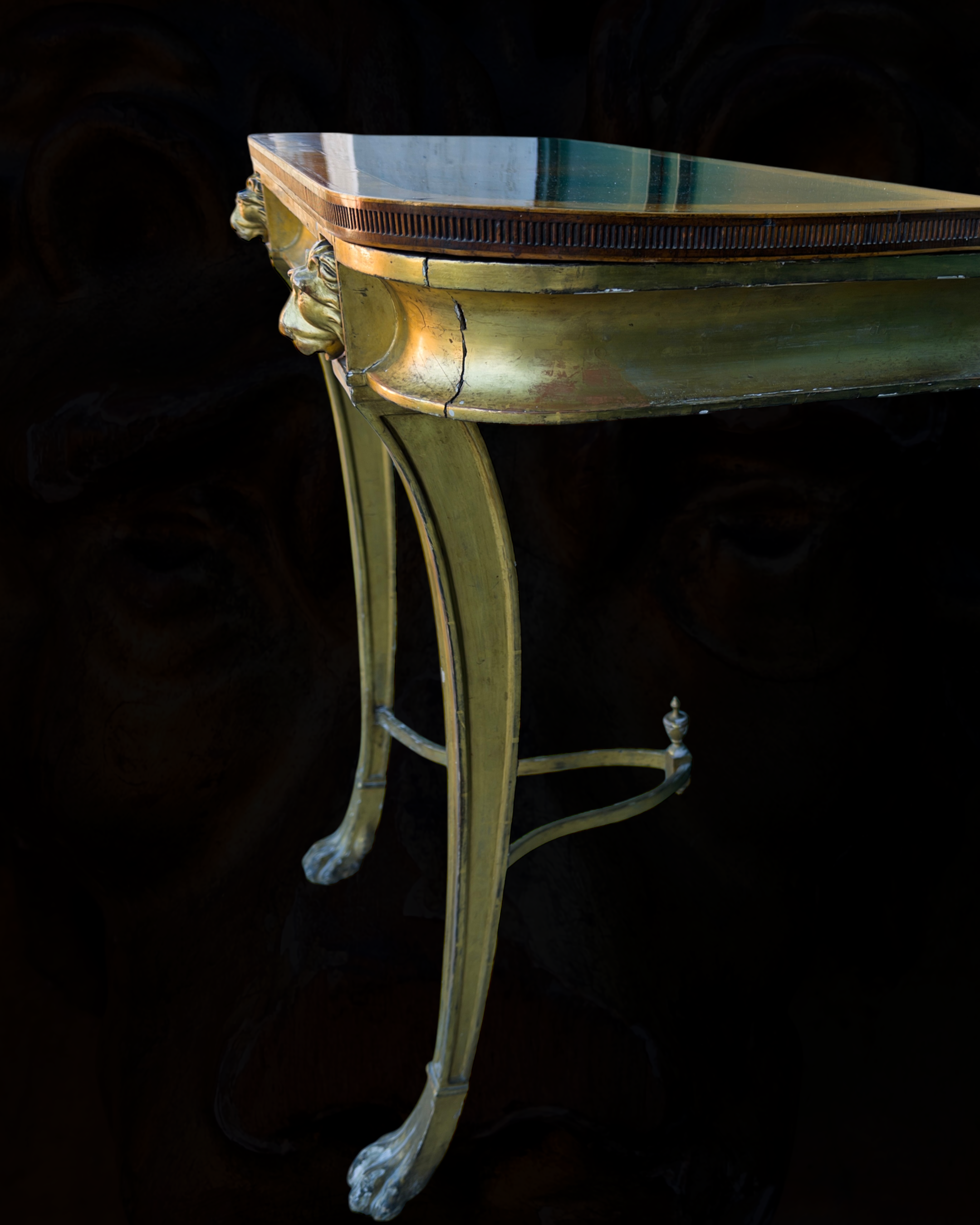 A fine Sheraton carved and gilded consolle table with a top venereed in rosewood and satinwood9.PNG