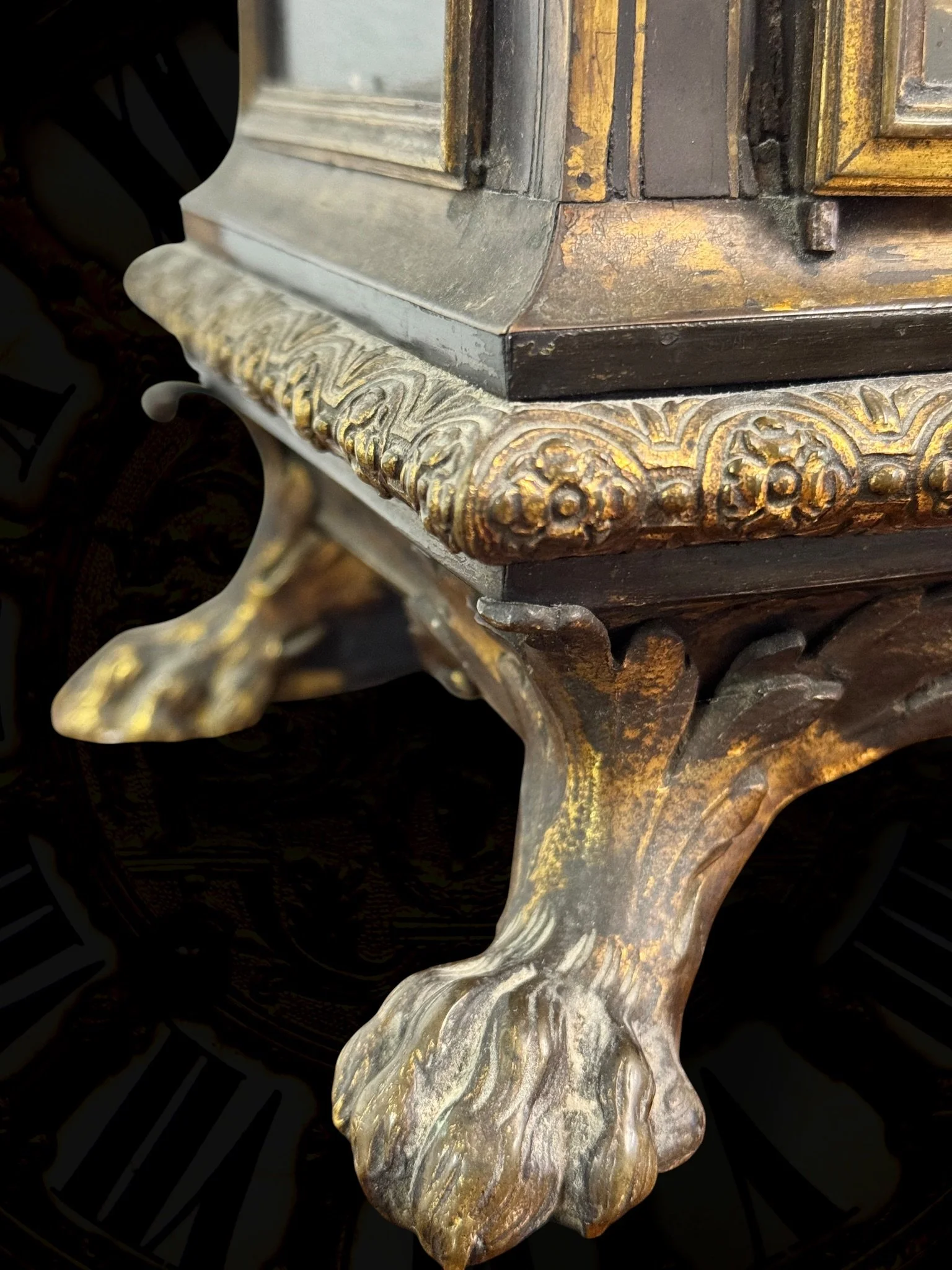 Boulle-style cartel table clock, movement signed Gaudron32.jpg