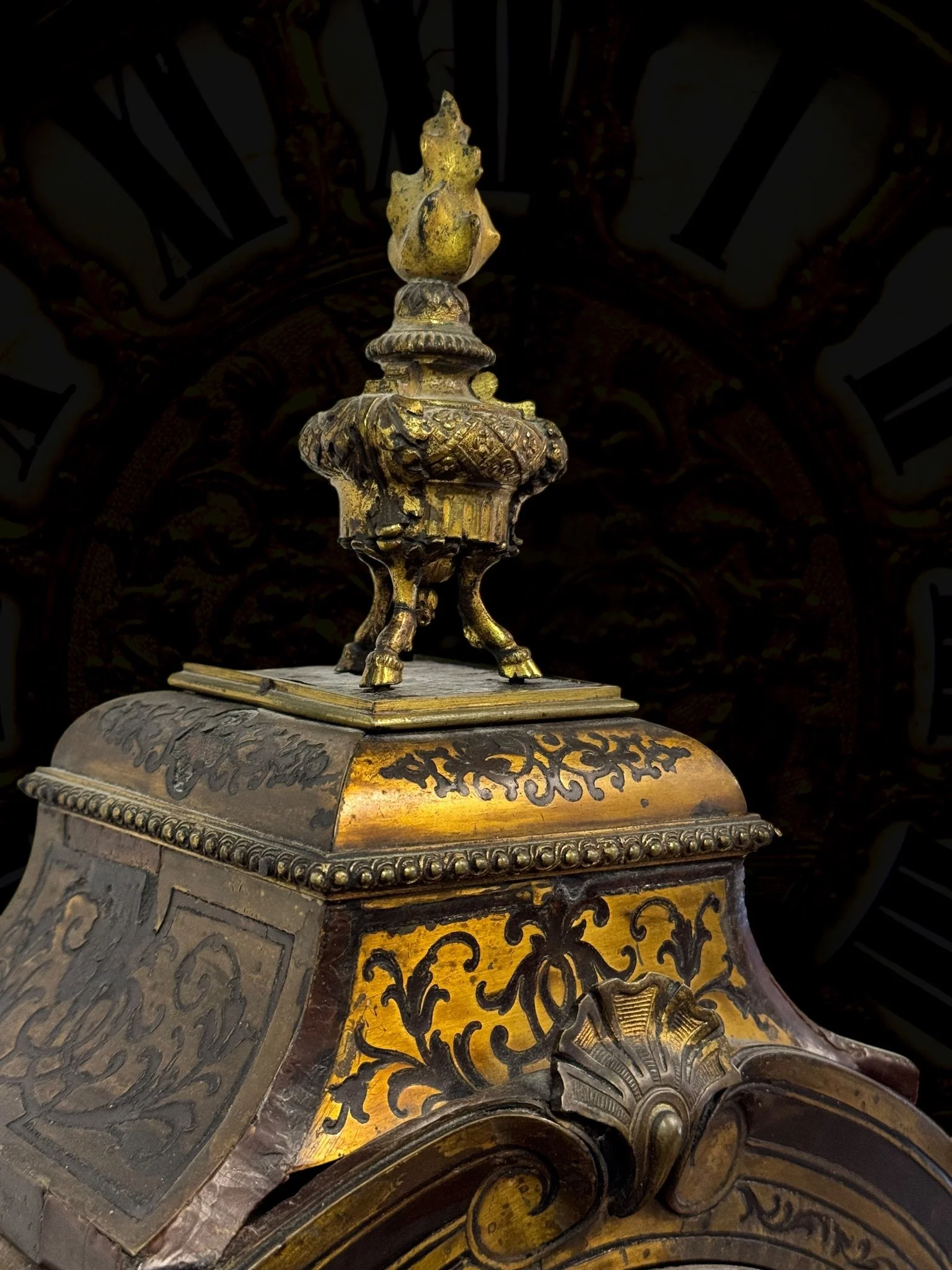 Boulle-style cartel table clock, movement signed Gaudron35.jpg