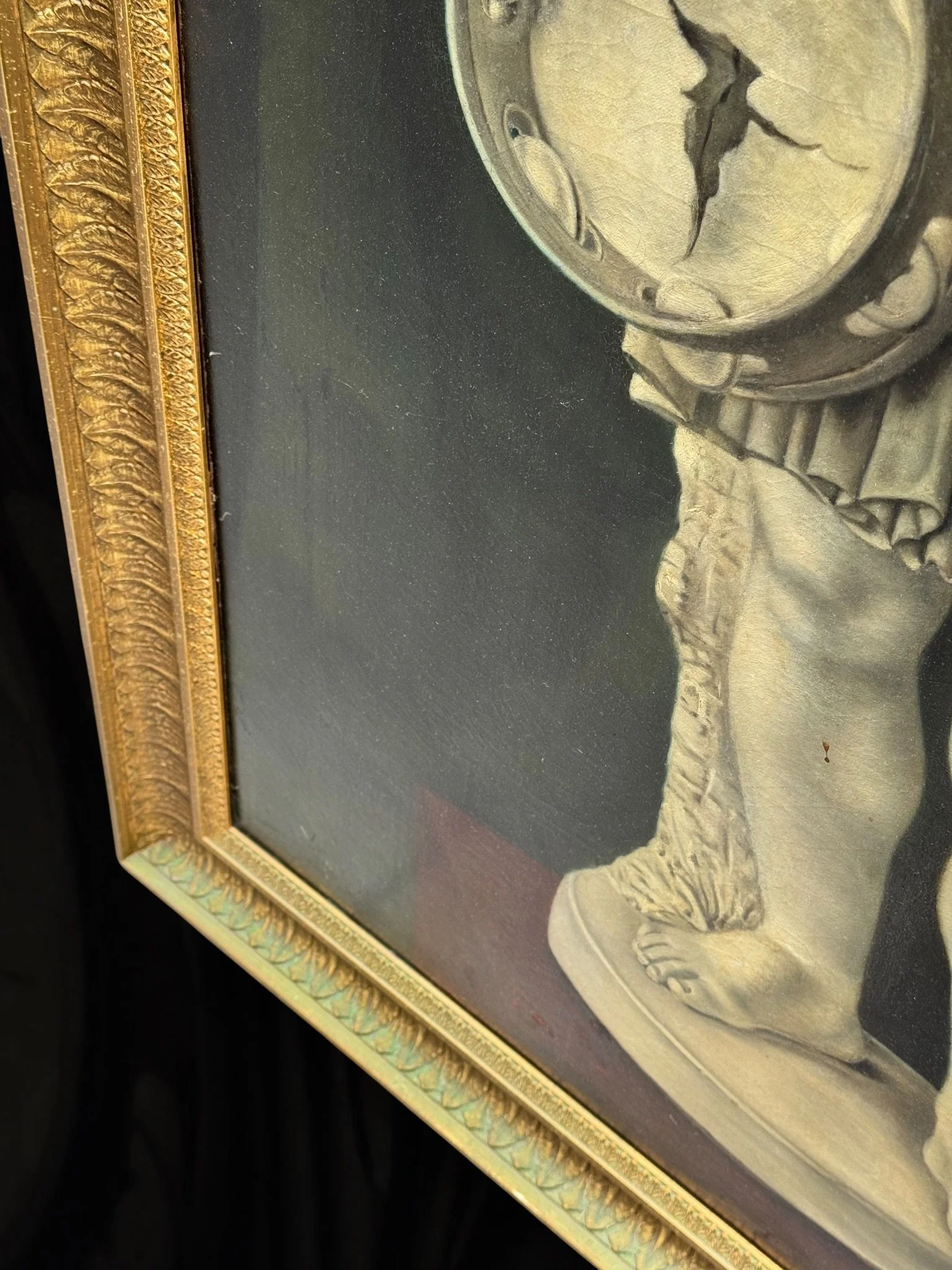 Oil on canvas, grisaille of a boy with a tambourine1.jpg