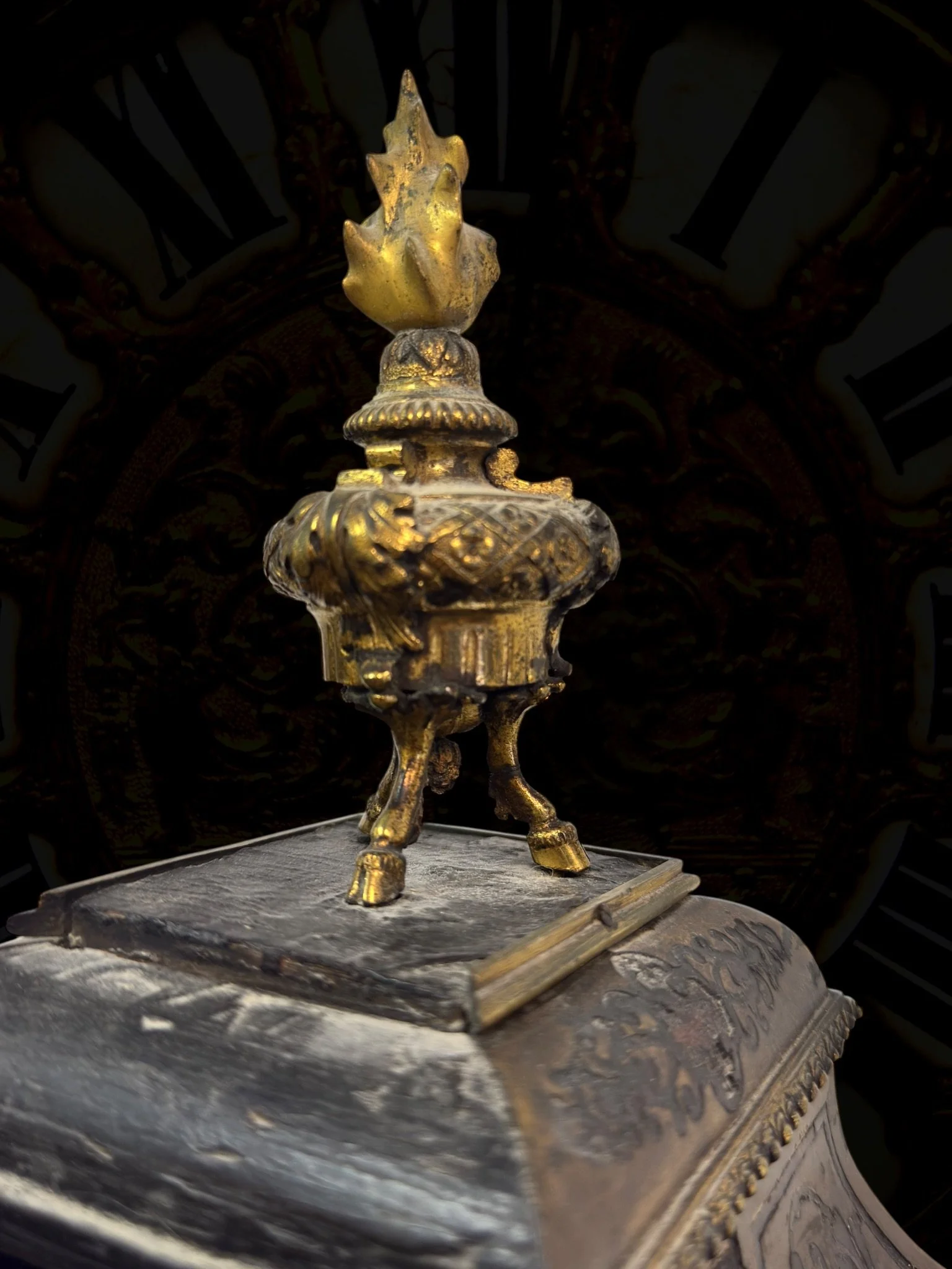 Boulle-style cartel table clock, movement signed Gaudron11.jpg