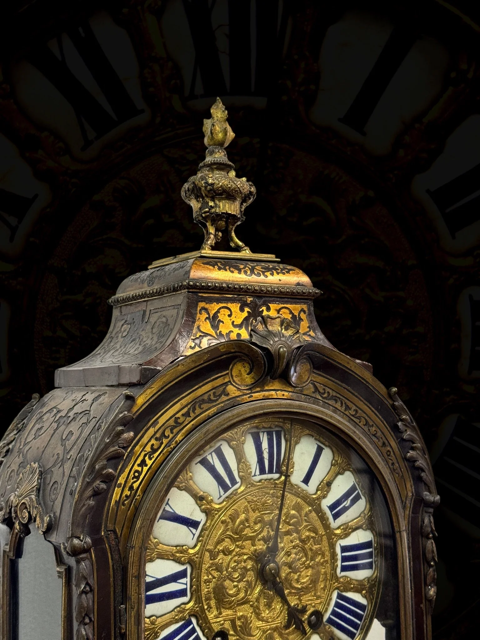 Boulle-style cartel table clock, movement signed Gaudron33.jpg