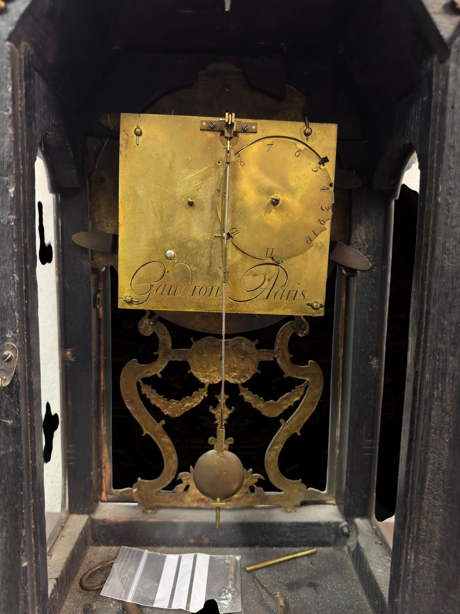 Boulle-style cartel table clock, movement signed Gaudron24.jpg