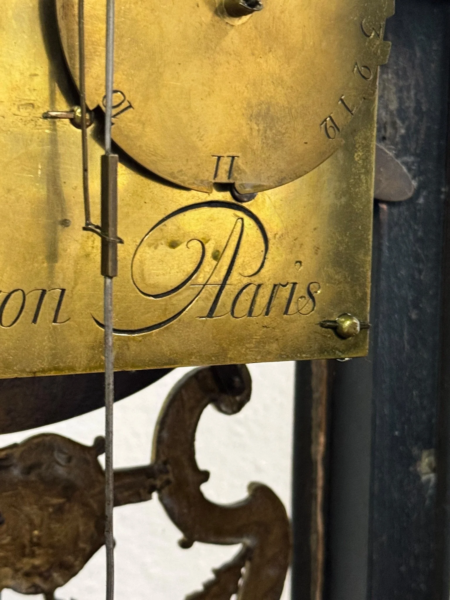 Boulle-style cartel table clock, movement signed Gaudron19.jpg