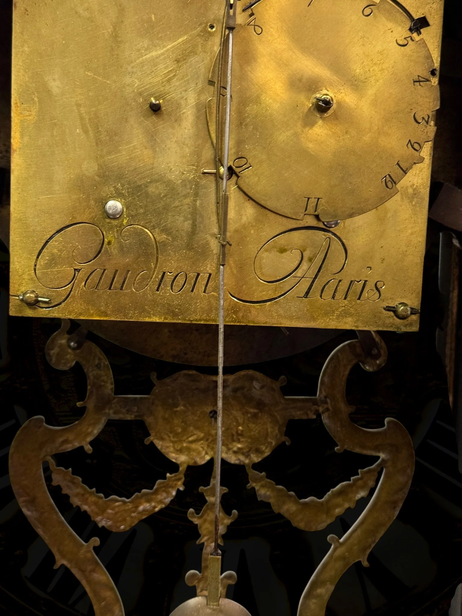 Boulle-style cartel table clock, movement signed Gaudron26.jpg