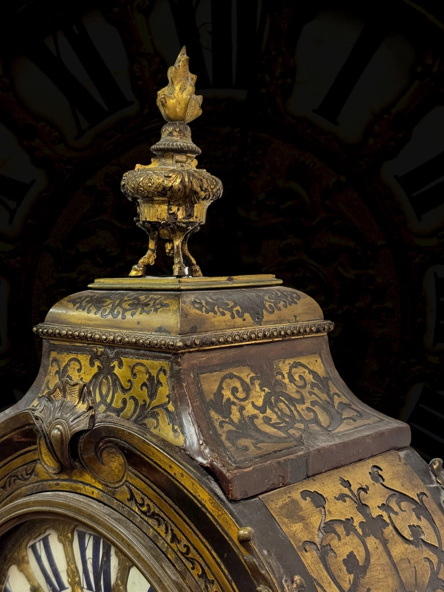 Boulle-style cartel table clock, movement signed Gaudron36.jpg