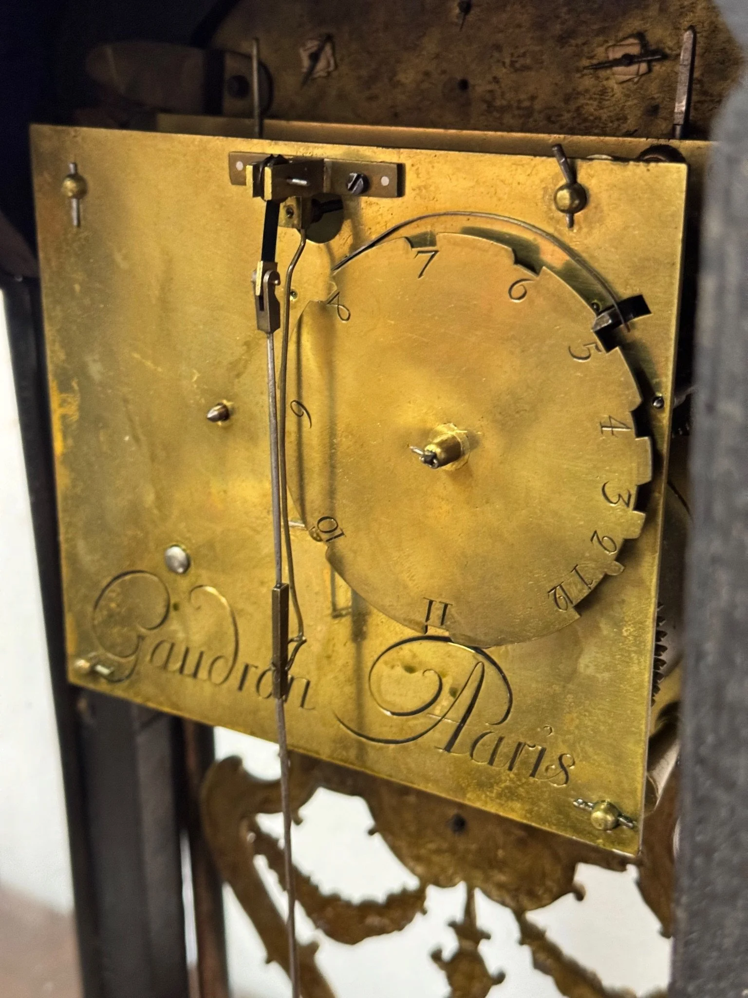Boulle-style cartel table clock, movement signed Gaudron12.jpg