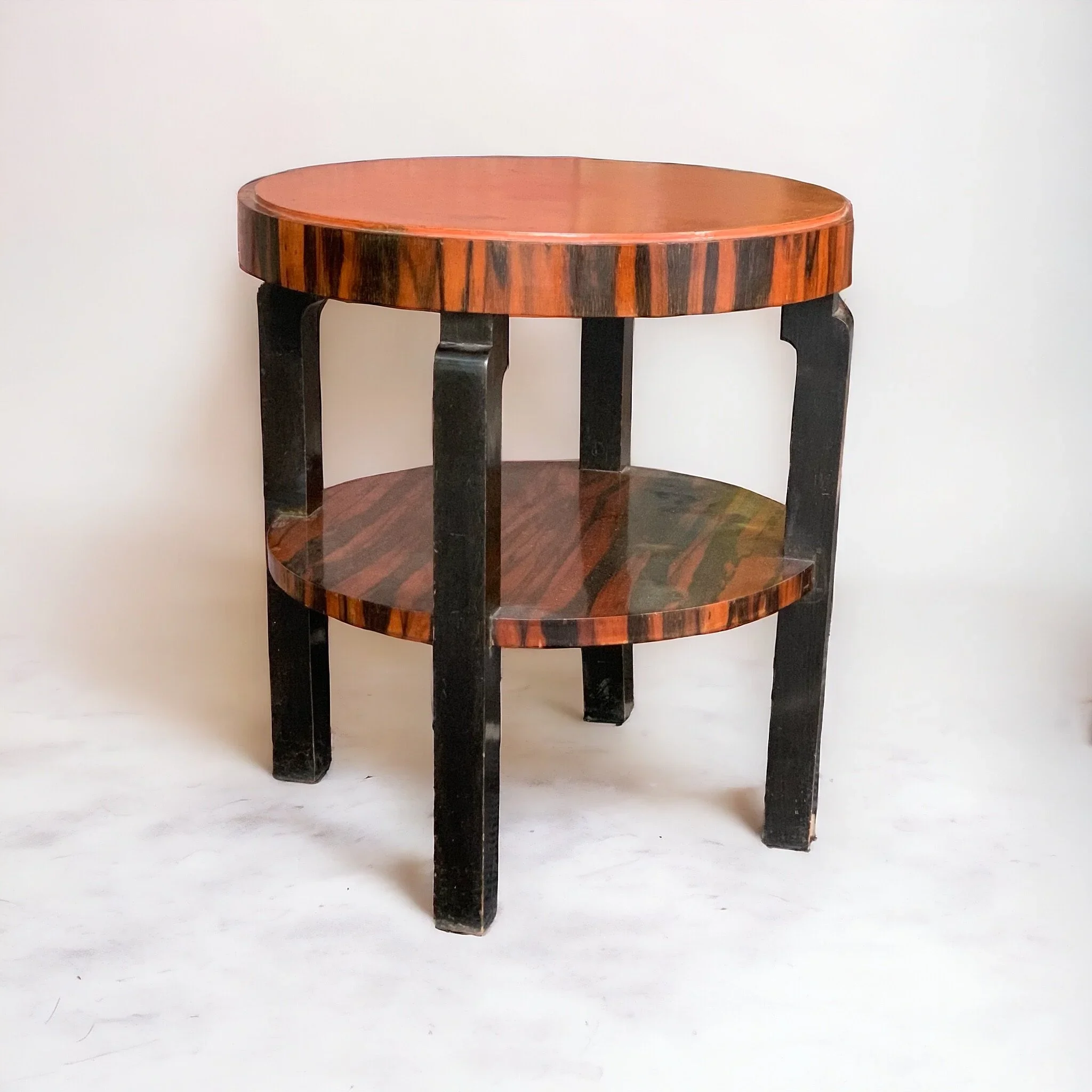 SOLD: art deco round table, venereed in makassar