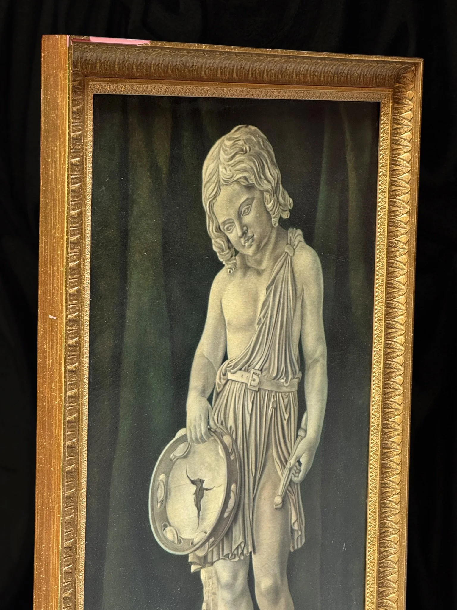 Oil on canvas, grisaille of a boy with a tambourine5.jpg