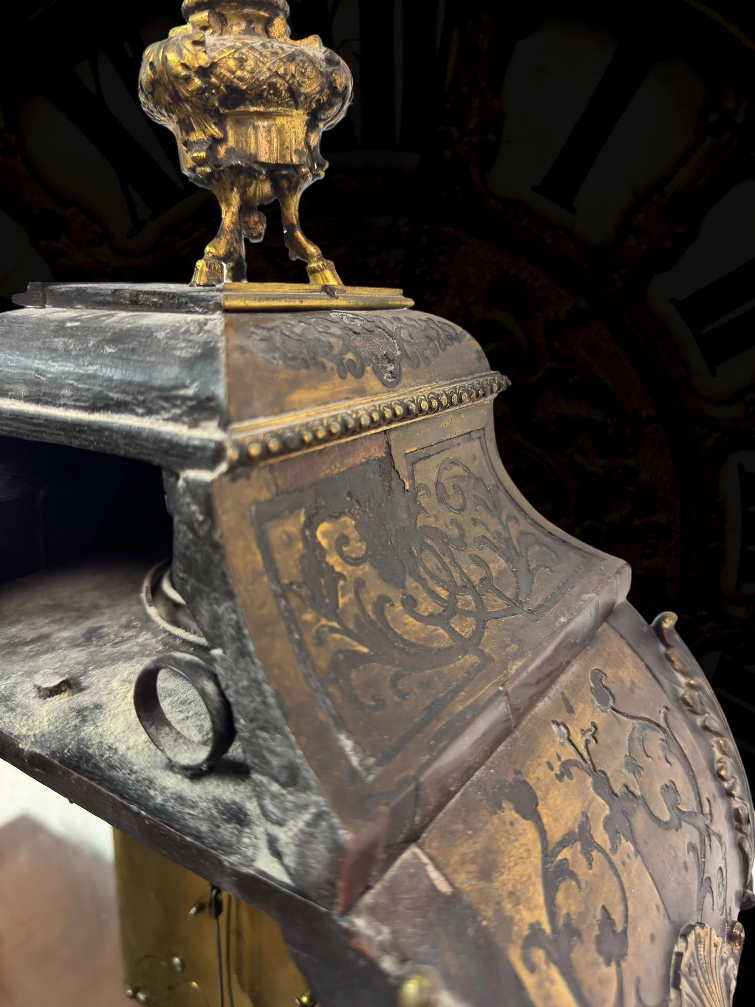 Boulle-style cartel table clock, movement signed Gaudron9.jpg