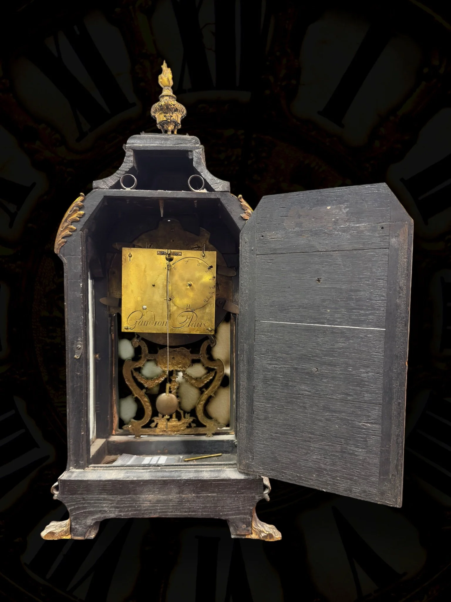 Boulle-style cartel table clock, movement signed Gaudron25.jpg