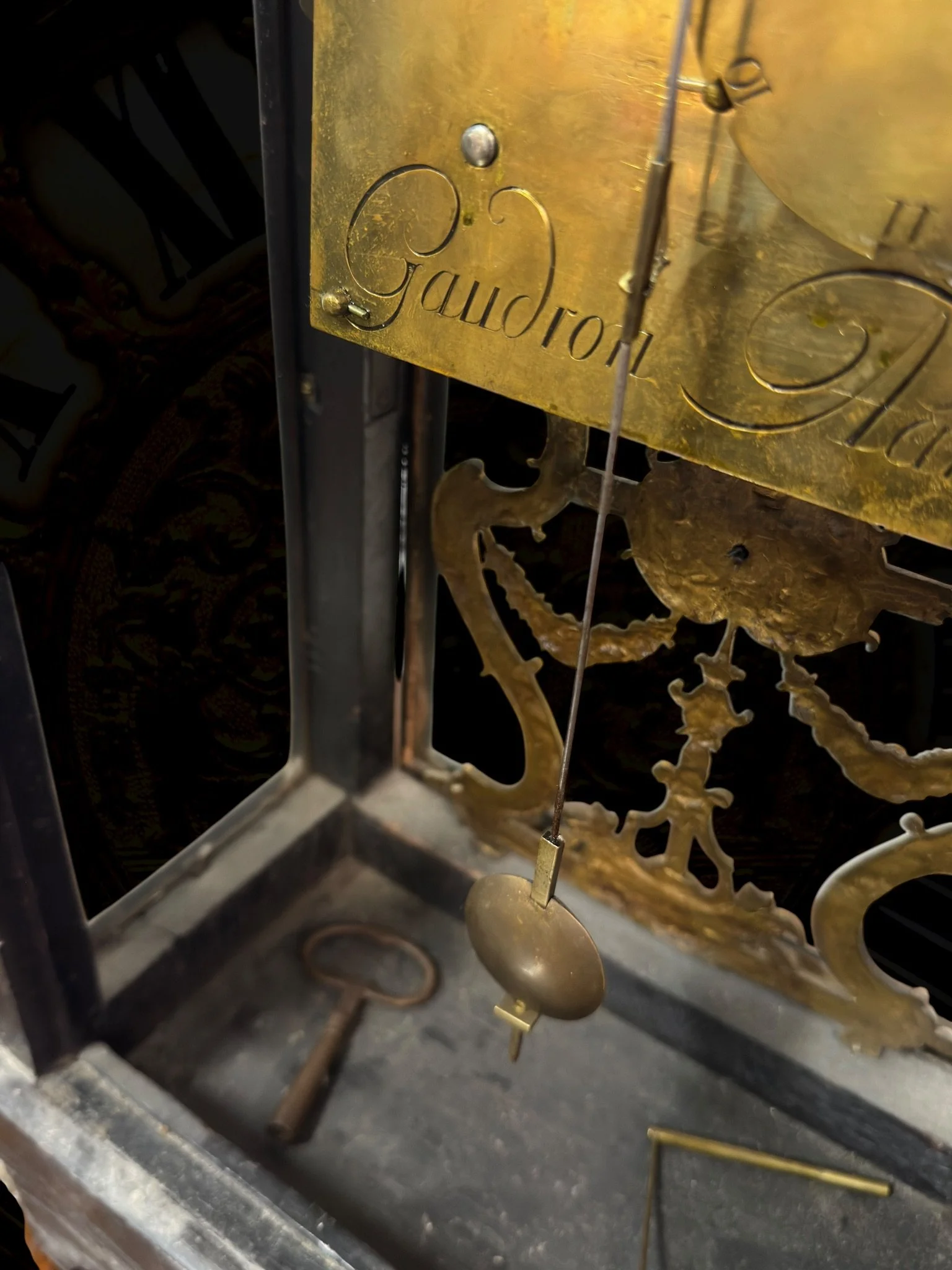 Boulle-style cartel table clock, movement signed Gaudron7.jpg