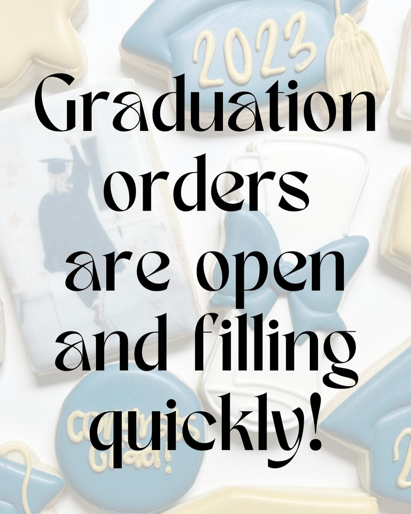 **Senior Parents** We know you have a lot going on the next 2 months so we&rsquo;re here to help! 
Graduation orders are open now! Decorated sugar cookies are listed on my website. Also offering limited amount of cakes, cupcakes, and cookie cakes!

h