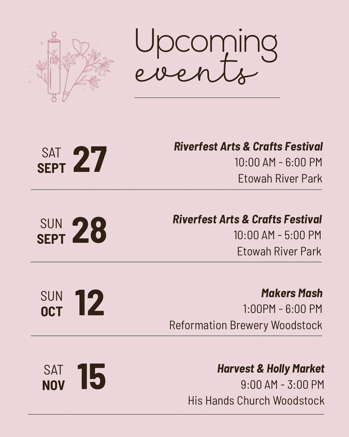 It&rsquo;s event season! Where will I see you!? 🍪🍪🍪