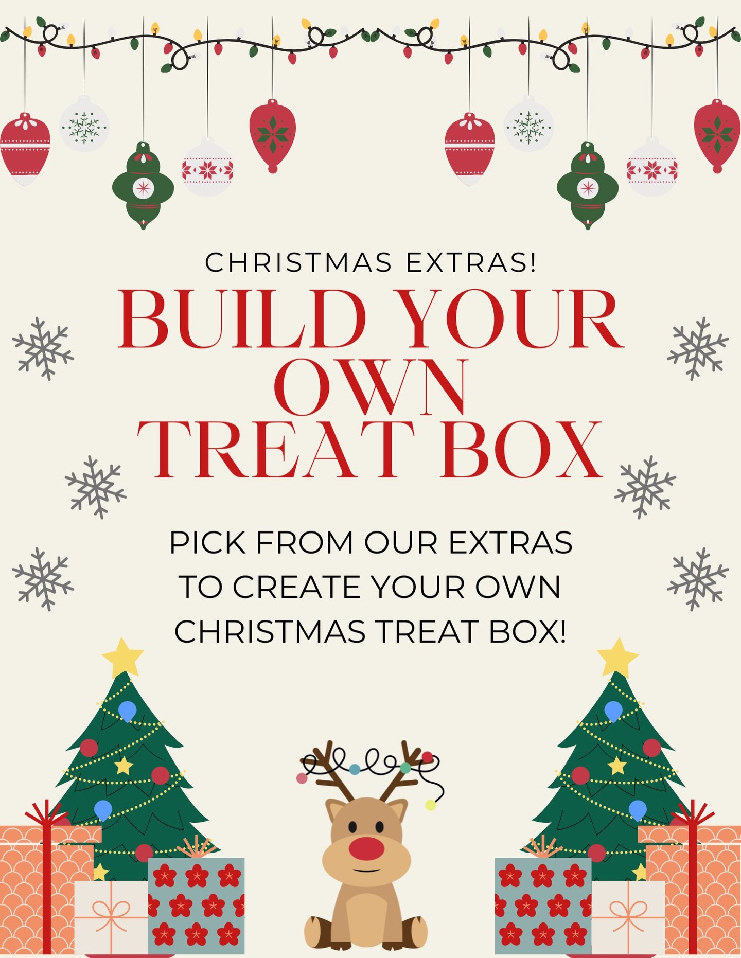 Christmas Extras are here! Build your own treat box with a variety of delicious cookies!
I added a pickup day also. Order by Saturday to pickup Sunday or Tuesday. 
These can all be frozen to keep extra fresh for Christmas Day!