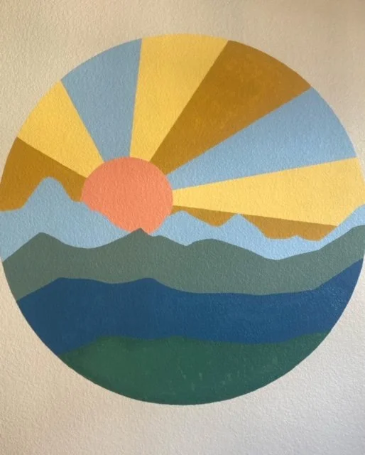 Sunset Stencil Mural