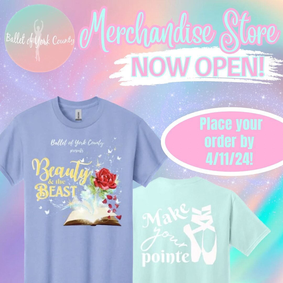 ✨The BYC Merchandise Store is now open online and orders can be placed through Monday, April 11, 2024 at 11:59pm!✨

https://www.balletofyorkstore.com
.
.
In the store you will find a selection of BYC goods, including our 2024 Beauty &amp; the Beast t