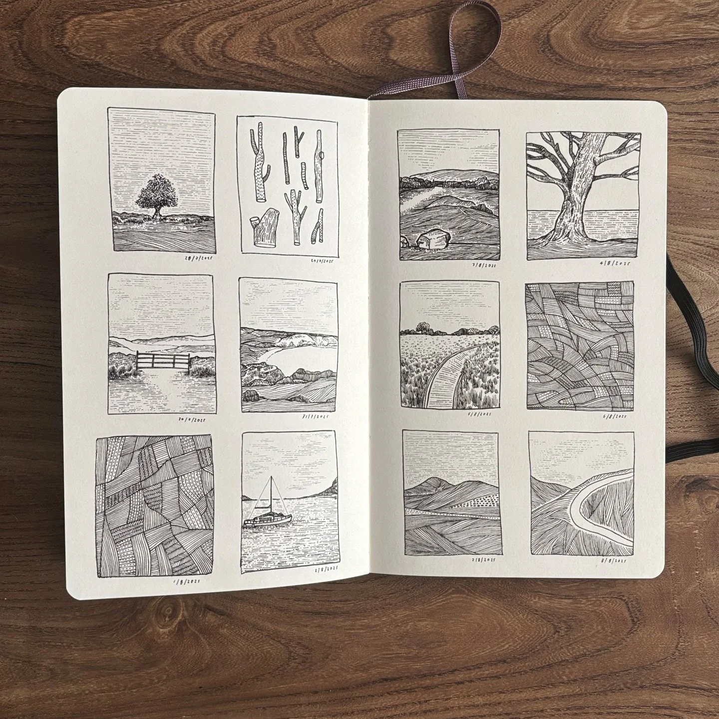Daily drawing. 28 July - 8 August 2025.

The last twelve days of my daily drawings. Capturing moments from days out, sitting by the sea and spending time in nature. 

#startwithasquiggle

#purbeck #penandinkart #sletchbook #dailydrawing #blackandwhit