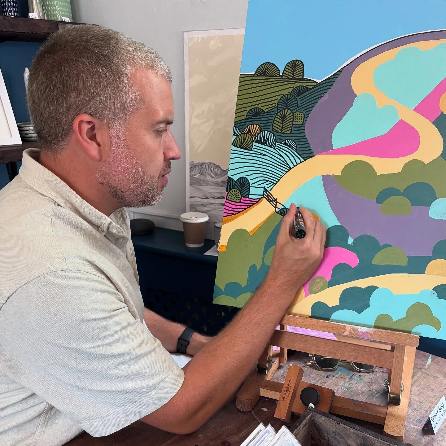 Thank you so much @forestandcoveromsey for having me along yesterday. A perfect opportunity to sit, draw and chat to customers. 

They have lots of events over the coming week at part @hampshireopenstudio (location 99).

Here are a couple of sneak pe