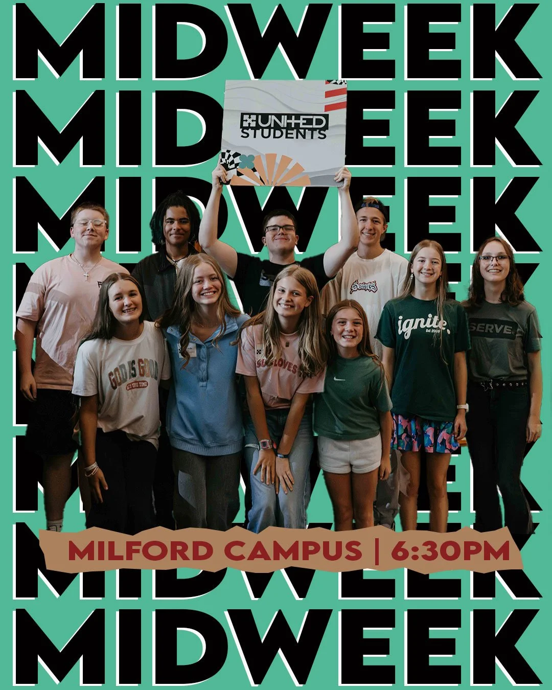 Wednesdays are for MIDWEEKS!

We can't wait for you to join us at our Milford campus tomorrow at 6:30PM!