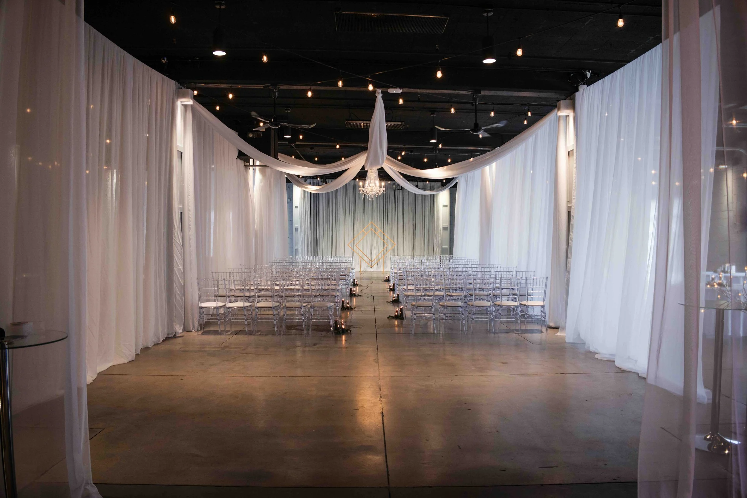 Enclosed Ceremony, Circular Ceiling, and East Wall draping